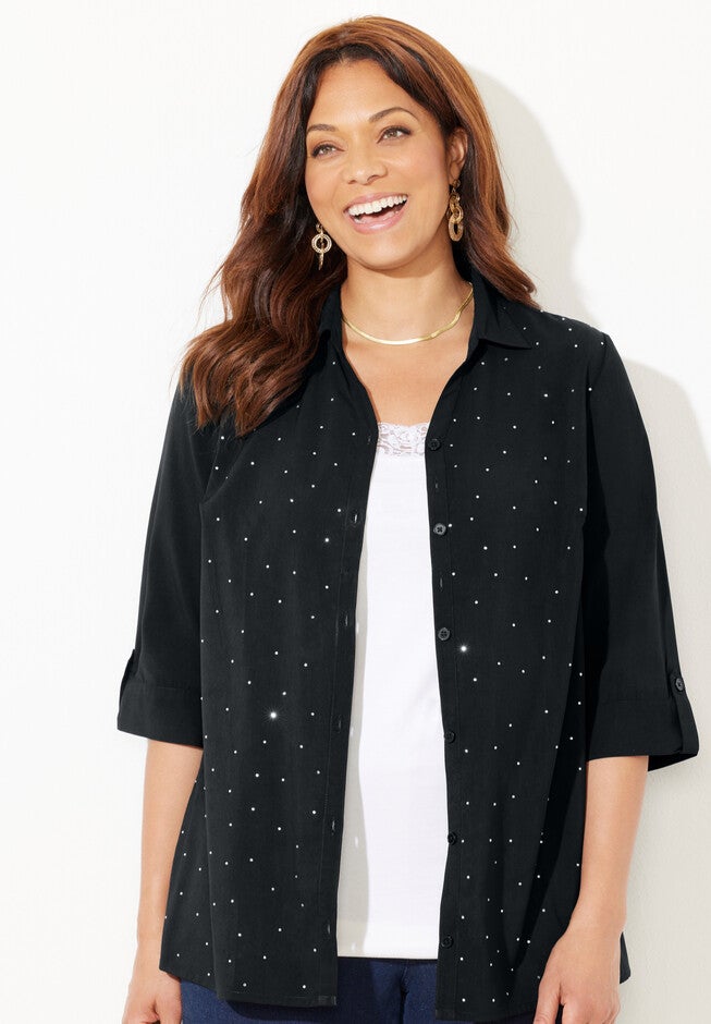 Timeless Rhinestone Blouse, , alternate image number null