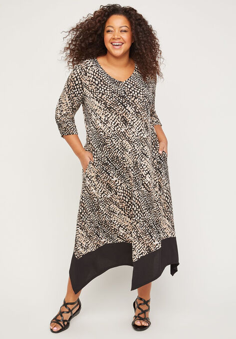 AnyWear Treemont A-Line Dress, NEUTRAL ANIMAL PRINT, hi-res image number null