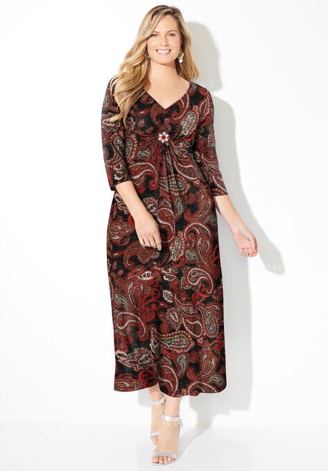 Invalid Fiddle Predictor Winflo Medallion Twist Maxi Dress | Catherine's