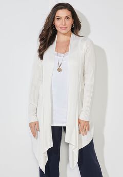 Mixed Rib Drape Cardigan
