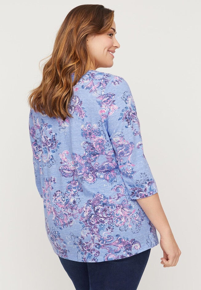 Paisley Horizon 3/4-Sleeve Tee, , on-hover image number null