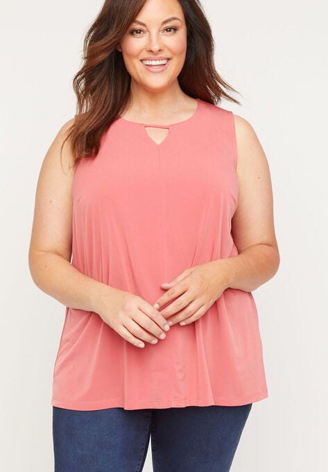 Timeless Tunic Tank With Cutout, SLATE ROSE, hi-res image number null