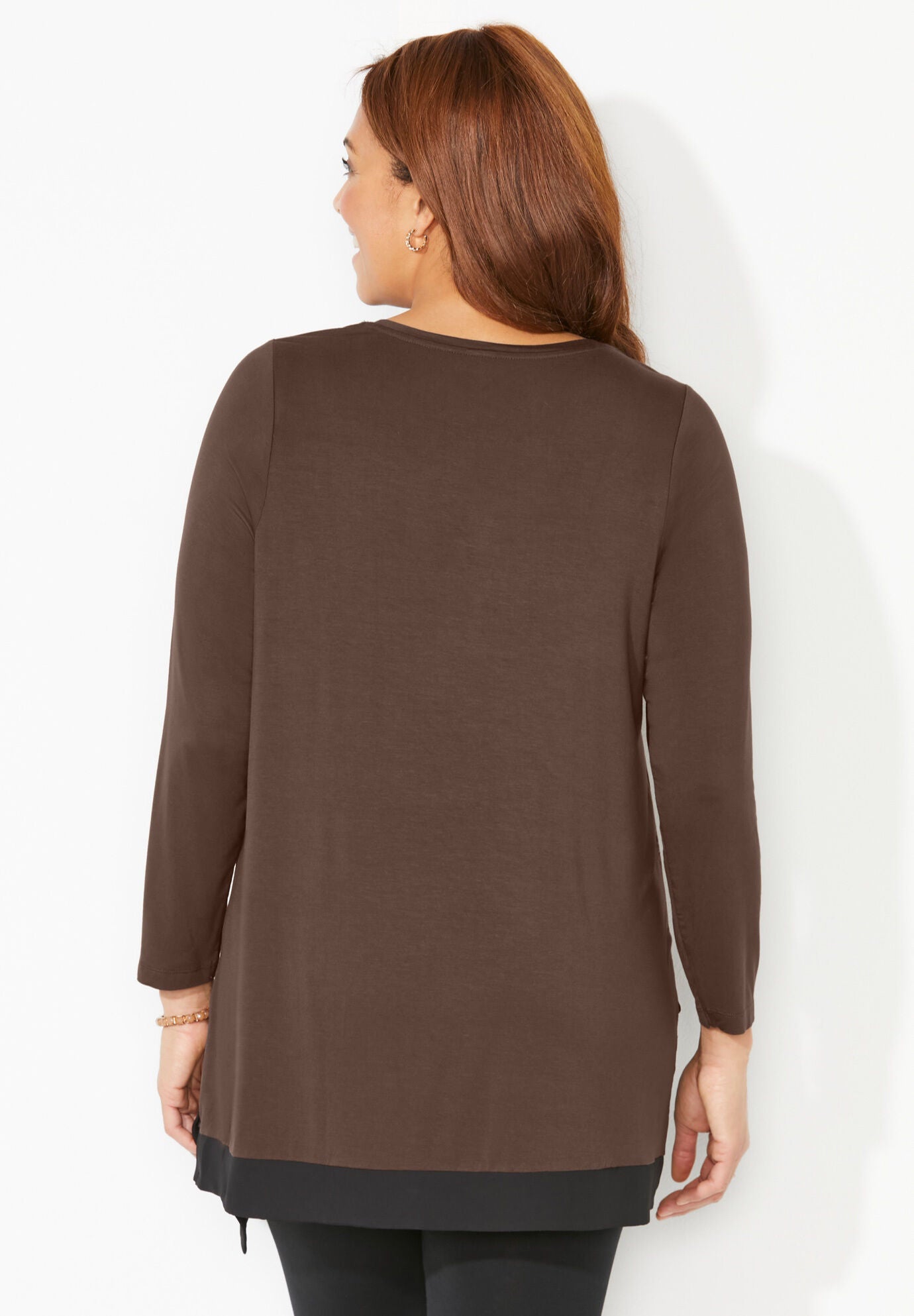 Layered Asymmetrical Tunic, DARK SAPPHIRE SCROLL, on-hover image number 1