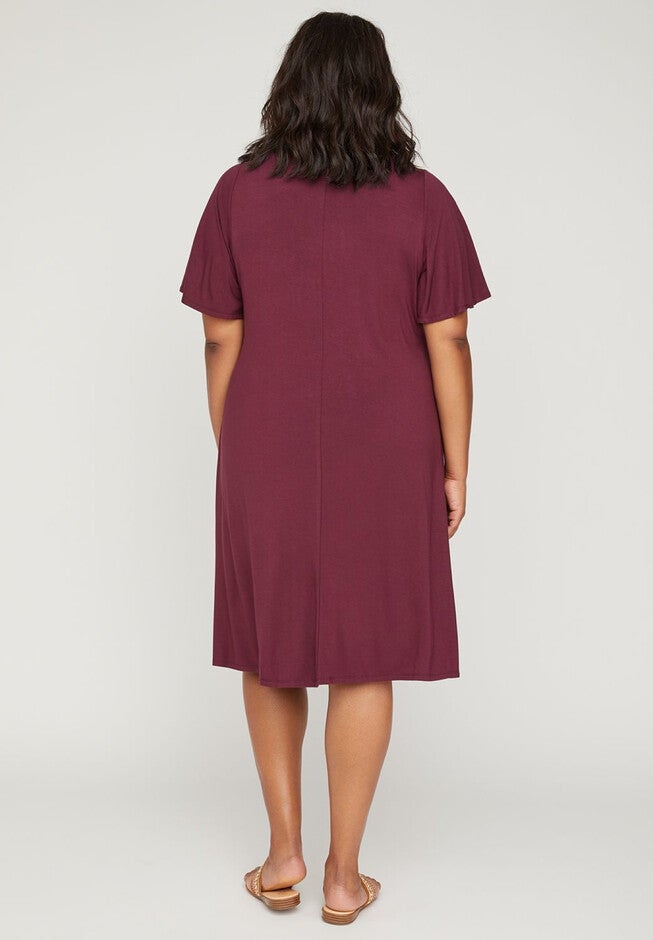 Forever Garnet A-Line Dress with Lace, , on-hover image number null