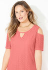 Cold Shoulder Stretch Lace Dress, , alternate image number null