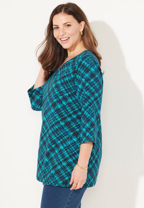 Suprema® 3/4 Sleeve V-Neck Tee, , alternate image number null