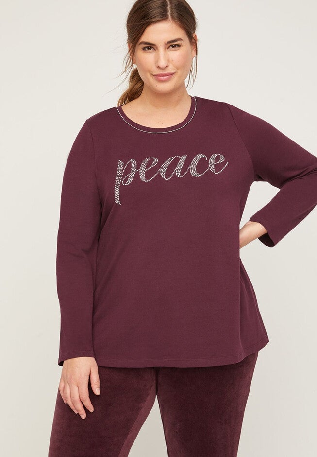 Glow with Peace Tee, MULLED WINE, hi-res image number null