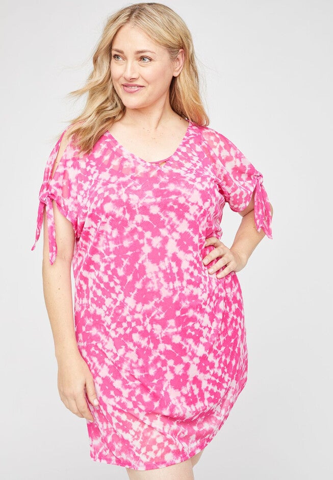 Tie-Dye Breeze Swim Cover-Up, TIE DYE PINK, hi-res image number 0