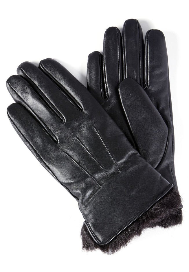 Leather Glove, BLACK, hi-res image number null