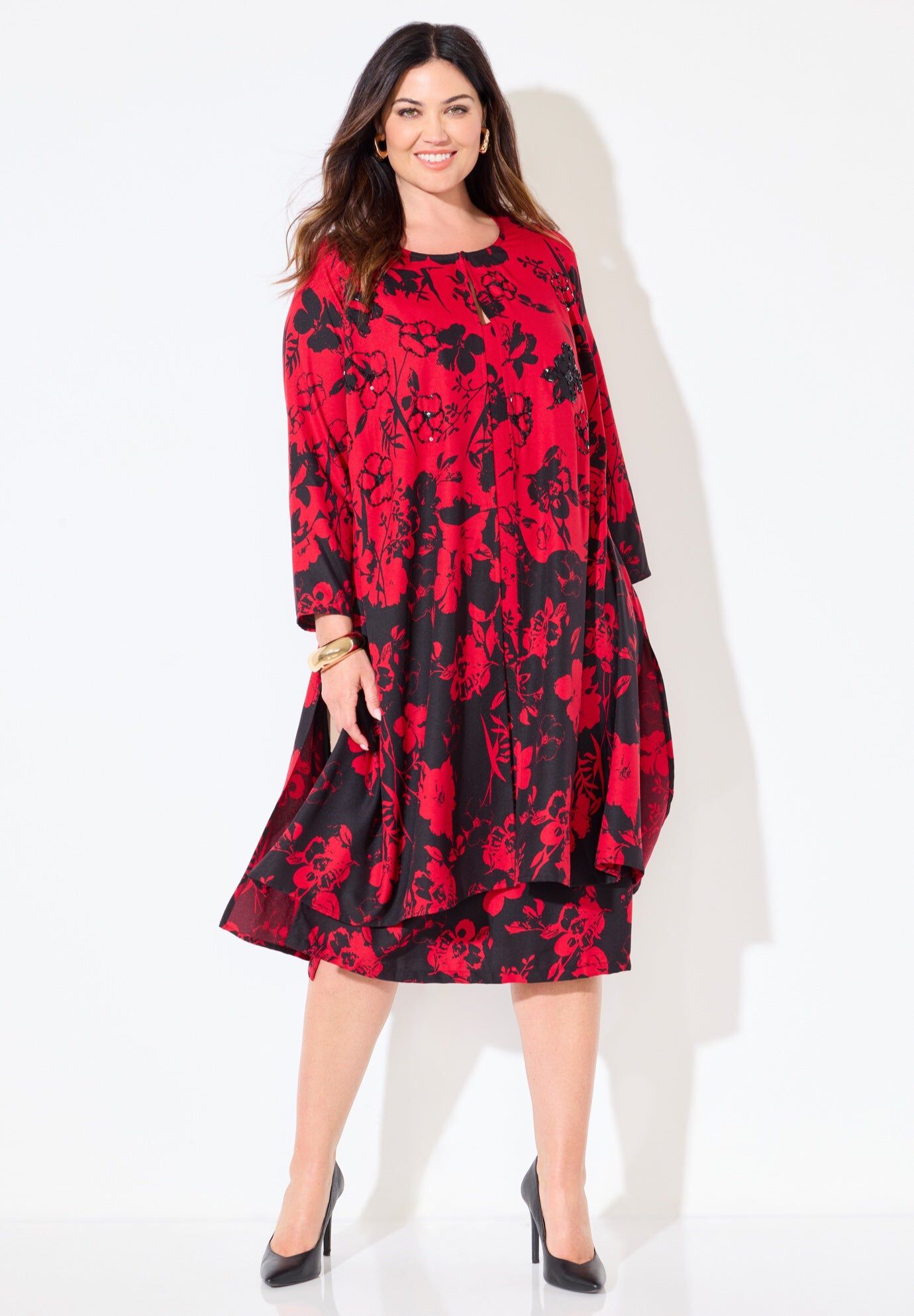 Modern Floral Jacket & Dress Duet | Catherines