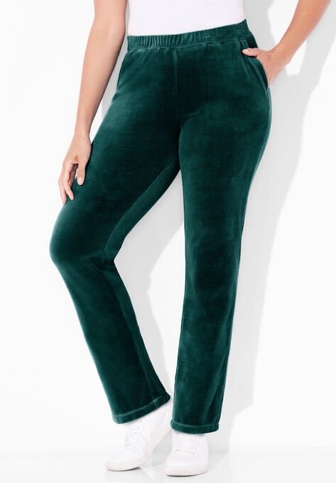 Cozy Velour Pant, EMERALD GREEN, hi-res image number null