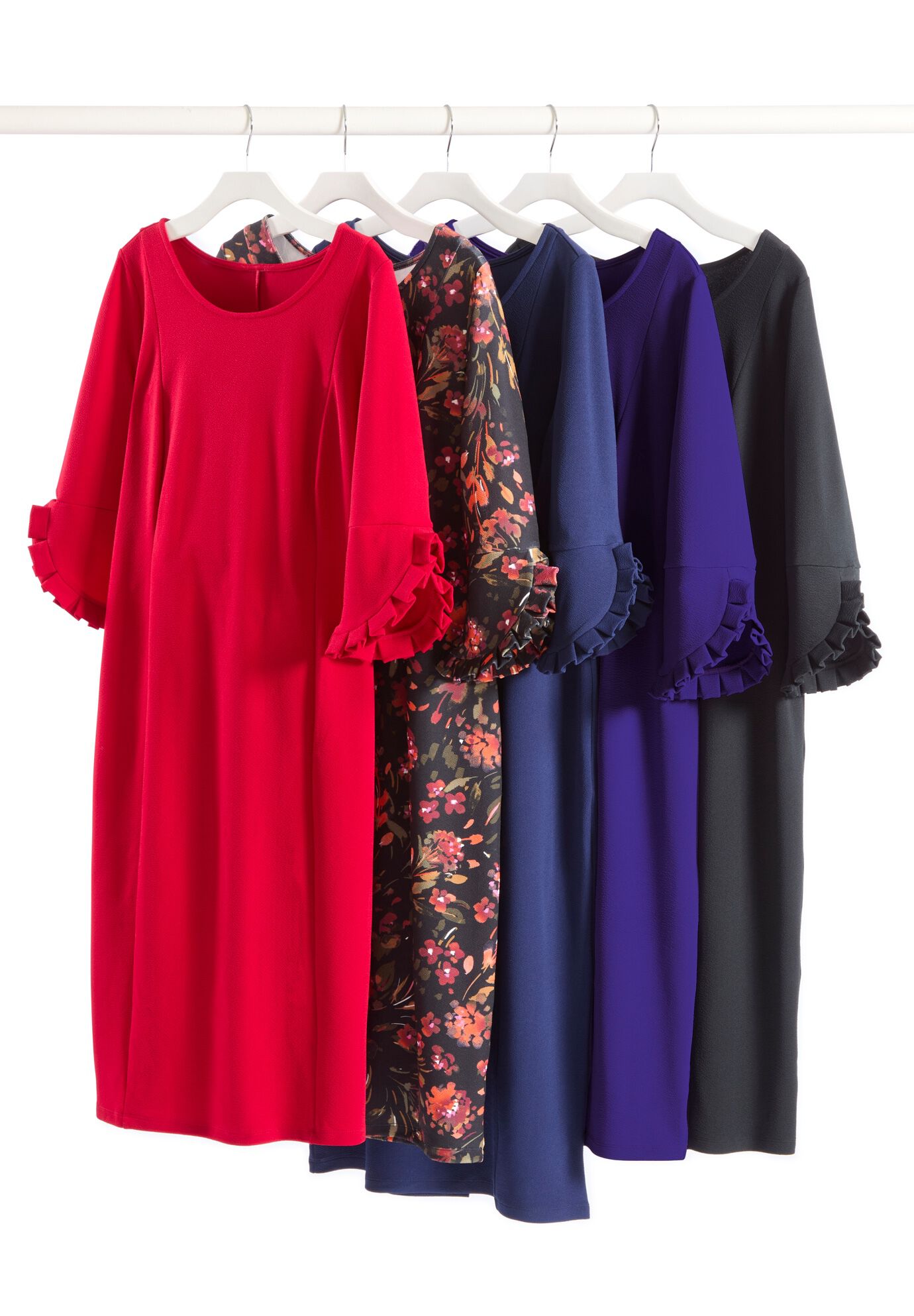 Ruffle Sleeve Shift Dress, , alternate image number 3