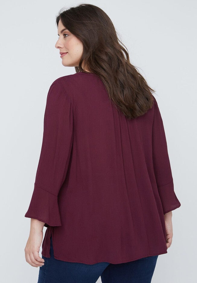 Beaded Stitch Gauze Top, , on-hover image number null