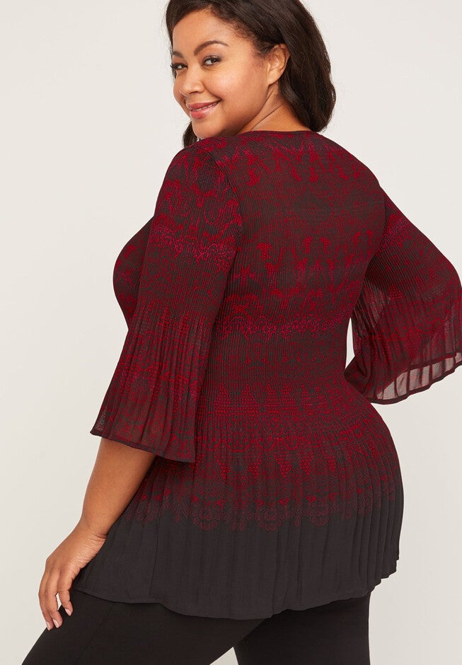 Pleated Sapphire Sparkle Top, , on-hover image number null