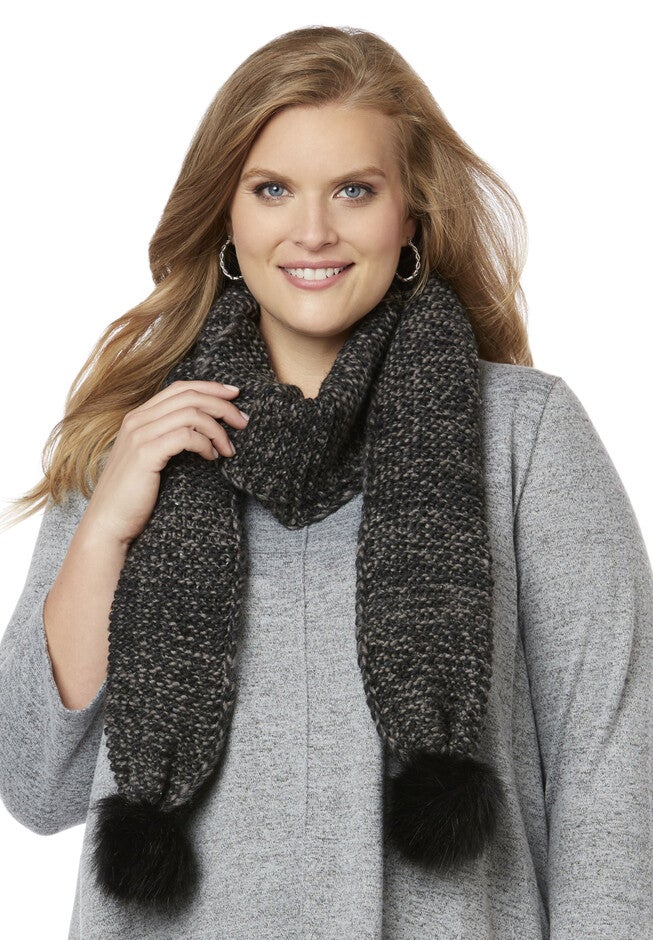 Gray Marled Scarf, BASIC GREY, hi-res image number null