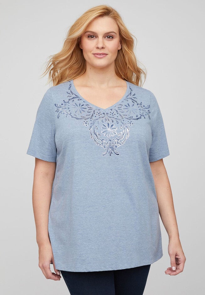 Metallic Imprint Top, , hi-res image number null