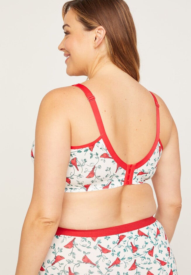 Cotton Comfort No-Wire Bra with Lace, , on-hover image number 1