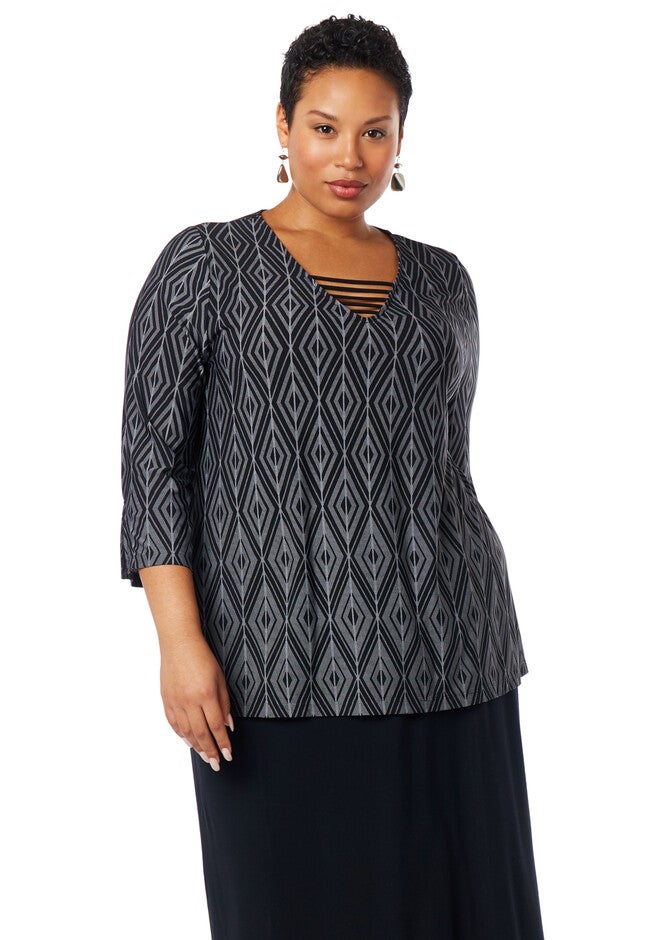 AnyWear Illusion Top, BLACK GREY, hi-res image number 0