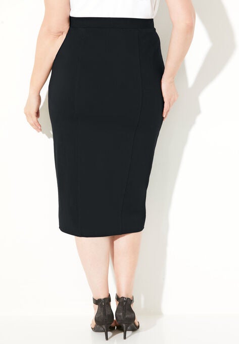 Curvy Collection Lace Detail Ponte Skirt, , on-hover image number null