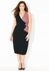 Curvy Collection Colorblock Dress, BLACK DUSTY ROSE, hi-res image number null