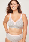Solid No-Wire Cotton Comfort Bra, ASPIRIN DOT GREY, hi-res image number null