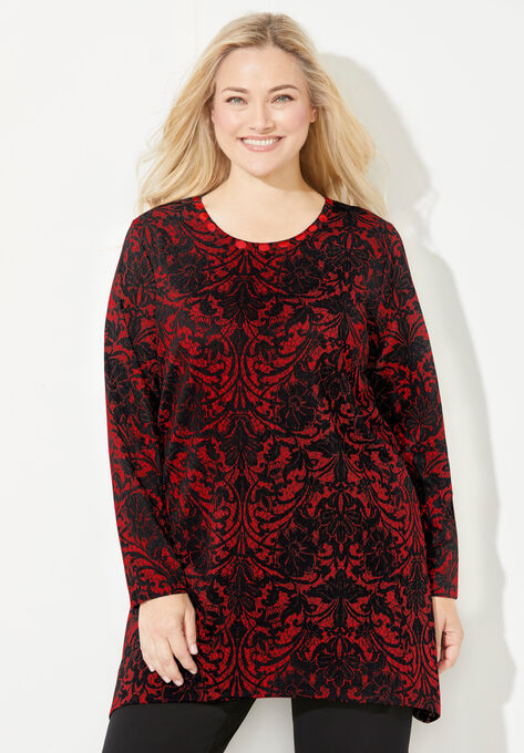Heirloom Two-Point Tunic, CLASSIC RED LACE, hi-res image number null
