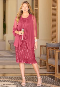 Sparkling Lace Jacket Dress