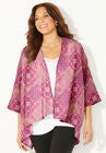 Georgette Cascade Kimono, PINK BURST MOSAIC PATCHWORK, hi-res image number null