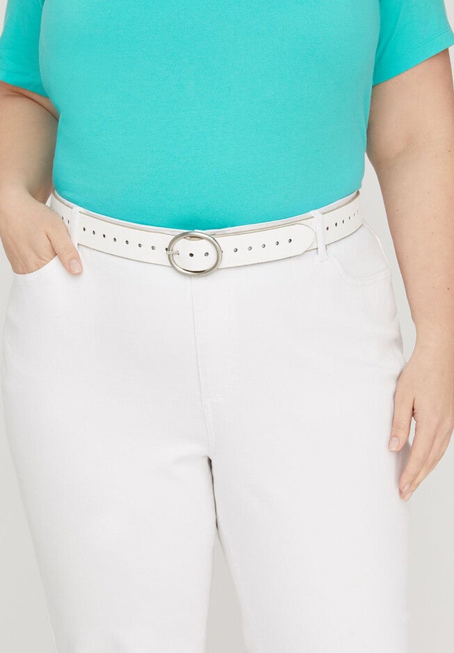 Perforated Reversible Belt, WHITE, hi-res image number null