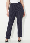 Right Fit Curvy Slim Leg Pant, MIDNIGHT WHITE PINSTRIPE, hi-res image number null