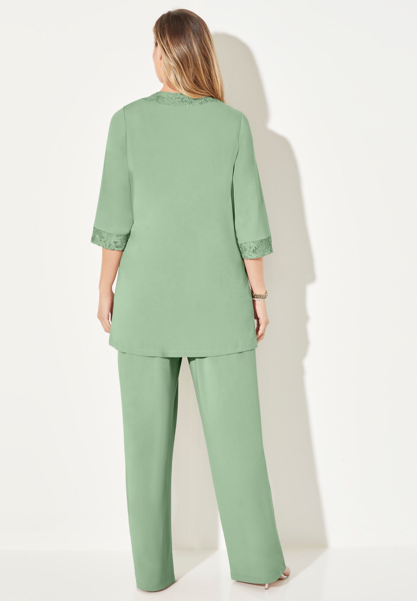 Lace Gala 3-Piece Pant Suit, SAGE, on-hover image number 1