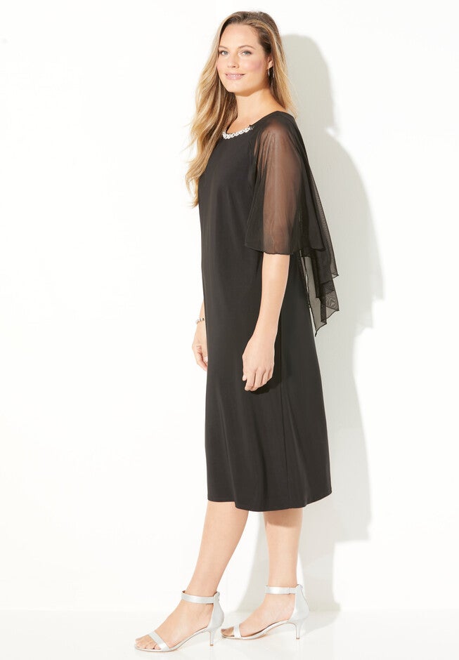 Beaded Shawl Dress, , alternate image number 2