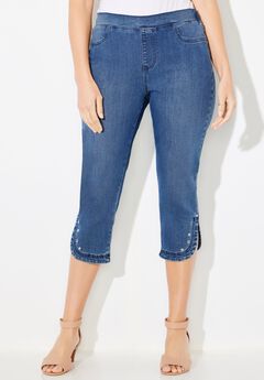 High Rise Plus Size Capri Jeans