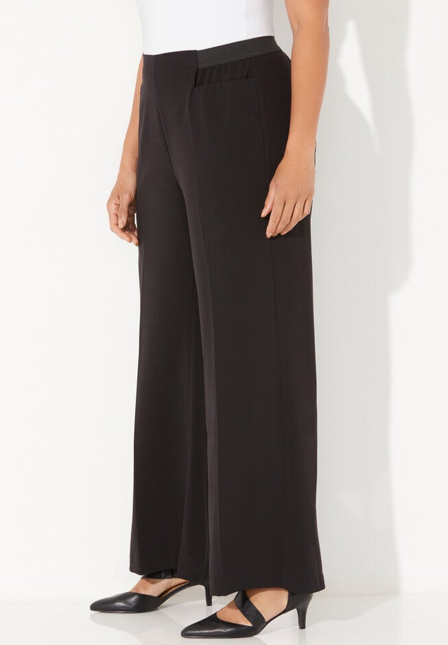 REFINED PULL-ON WIDE-LEG PANT, , alternate image number 1