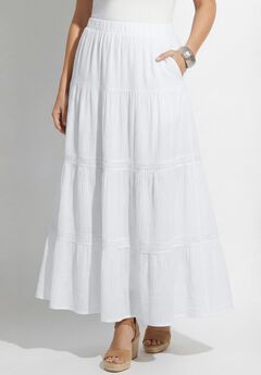 Knit Gauze Tiered Skirt