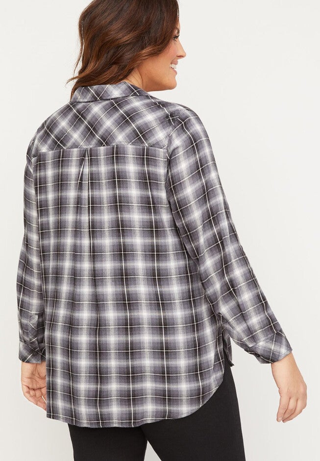 Terrace Plaid Buttonfront Top, , on-hover image number 1