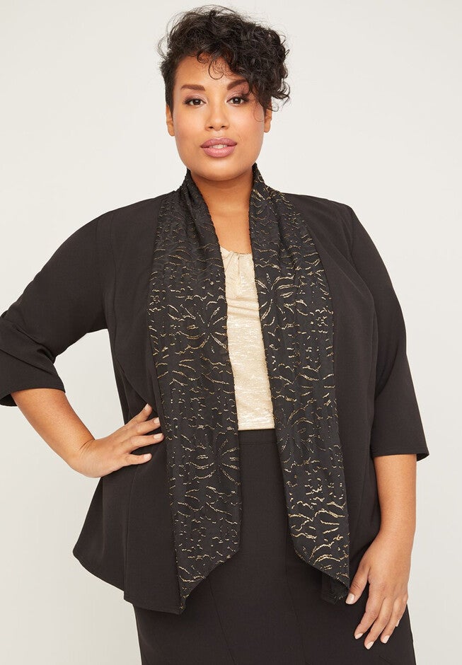 Black Label Gold Shimmer Jacket, BLACK, hi-res image number 0