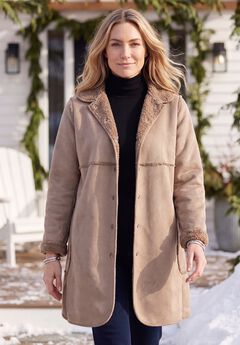 Reversible Suede-Look & Teddy Coat
