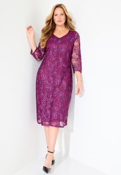 A-Line Embroidered Midi Dress