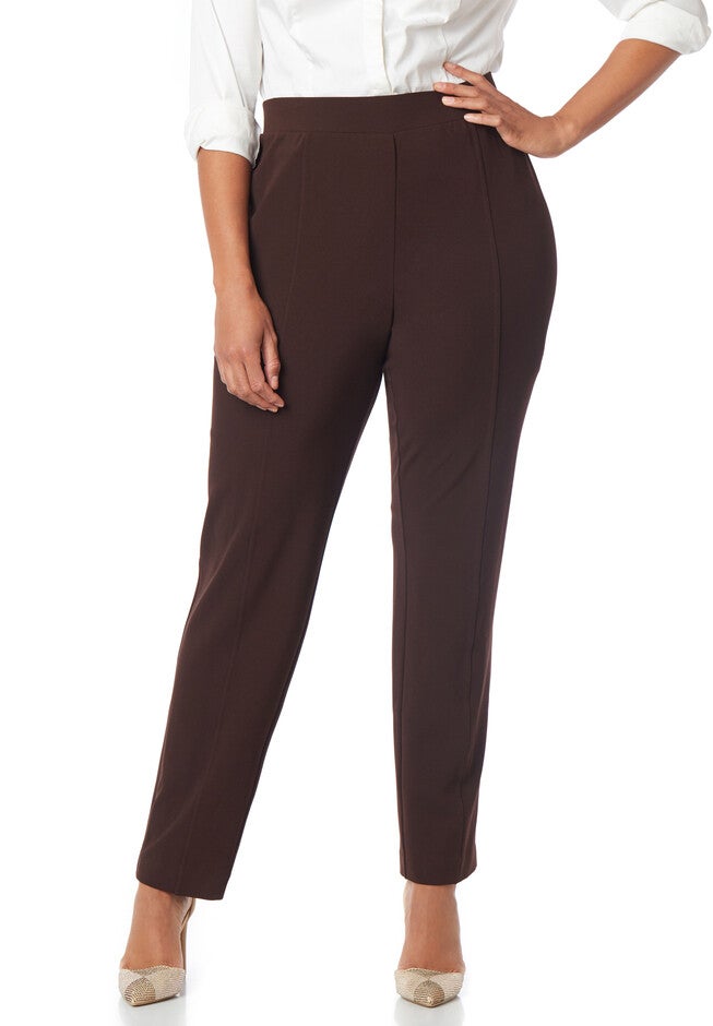 Crepe Knit Pant, CHOCOLATE GANACHE, hi-res image number null
