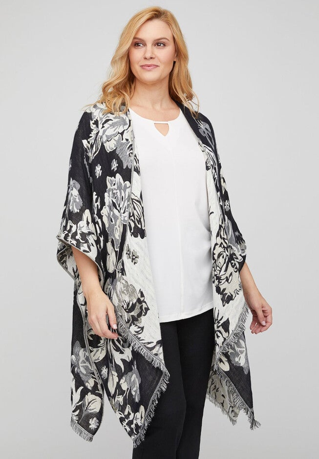 Night Lily Kimono, BLACK, hi-res image number 0