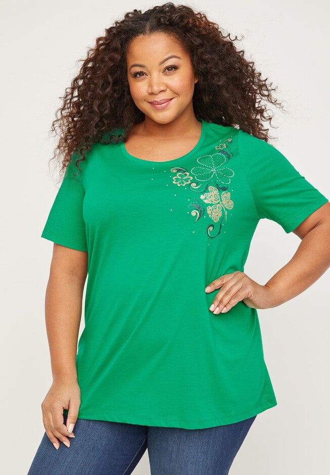 Lucky Shine Tee, PEPPER GREEN, hi-res image number null