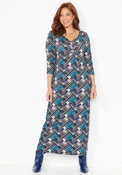 AnyWear Beaded Medallion Maxi Dress
