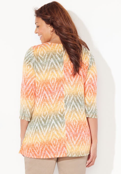 Tiered Slub-Knit Tee, , on-hover image number null
