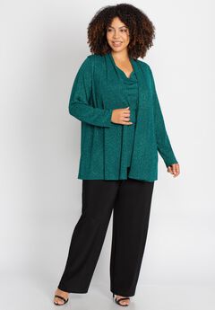 Shimmer Knit 3-Piece Pant Suit