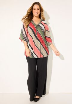 Bejeweled Pleated Blouse