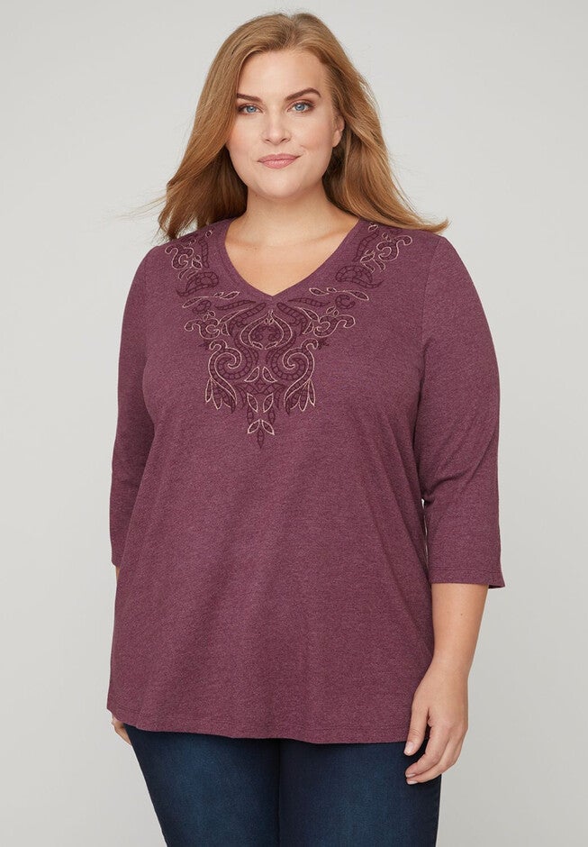 Picture Perfect Embroidered Top, SONOMA RED, hi-res image number null