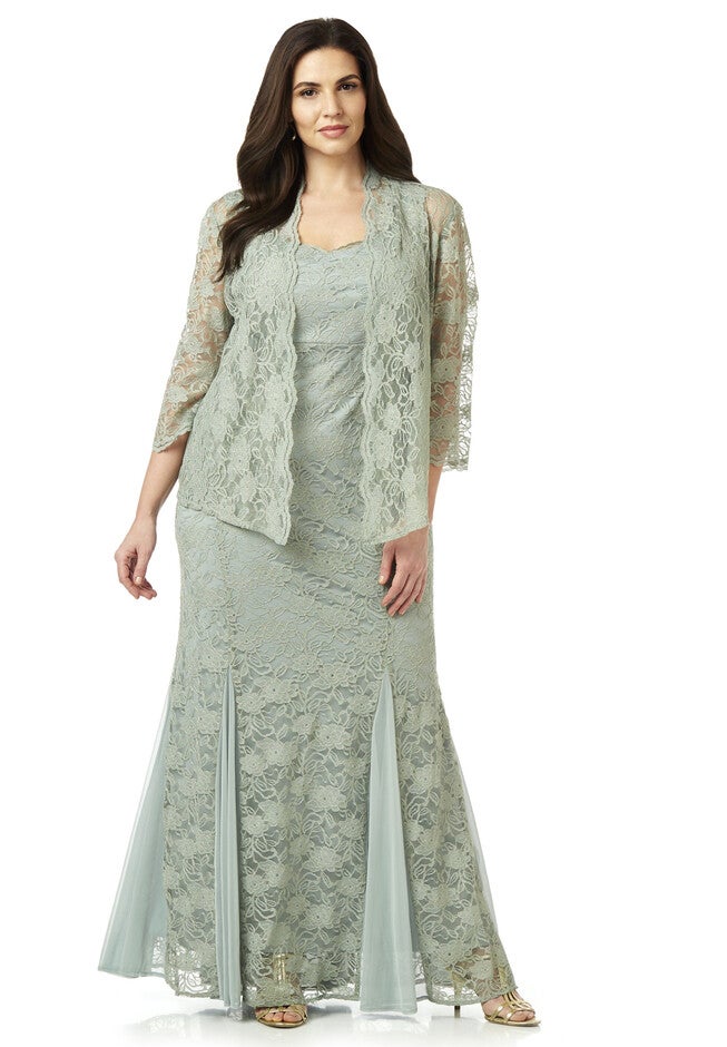 Gilded Elegance Jacket Dress, GREEN GECKO, hi-res image number null