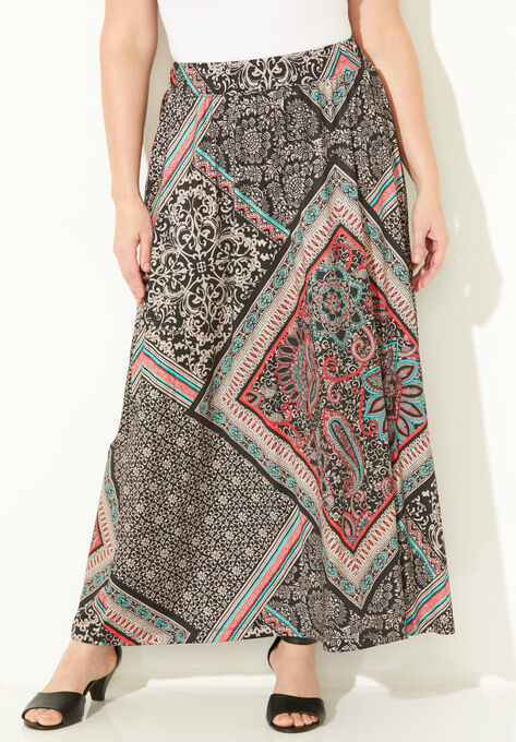AnyWear Maxi Skirt, SCARF PRINT, hi-res image number null