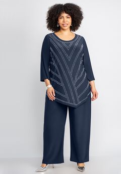 2-Piece Dazzle Zig Zag Pant Suit